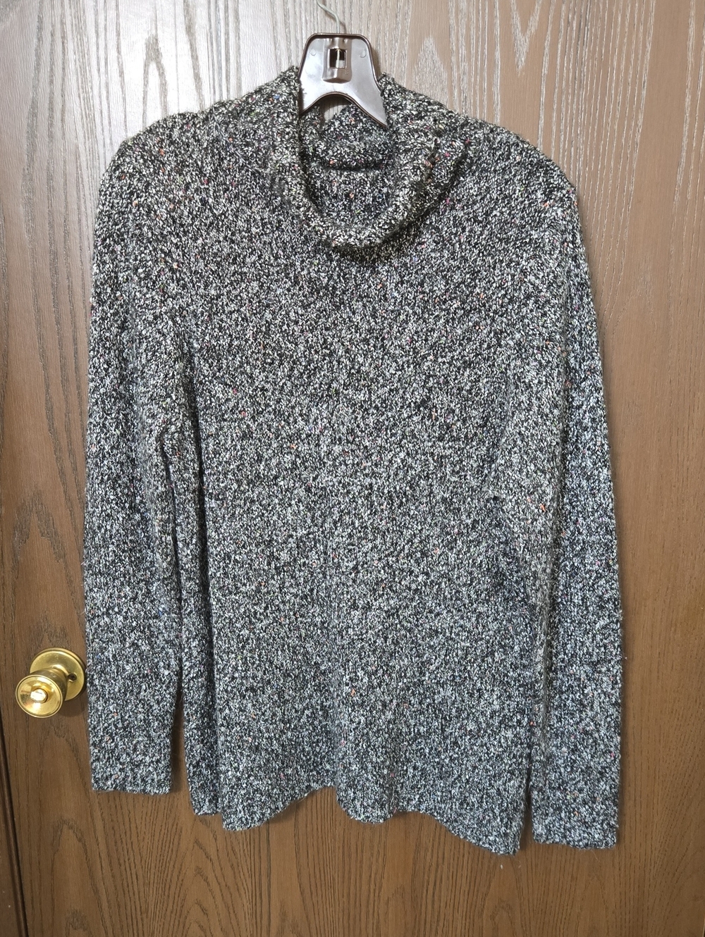 Source Unknown Gray Marled Cowl Neck Sweater